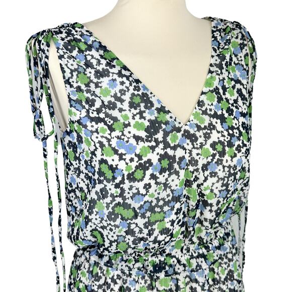 Tommy Hilfiger Floral Tiered Midi Dress in French Blue Multi, Size 2 - Picture 2 of 12